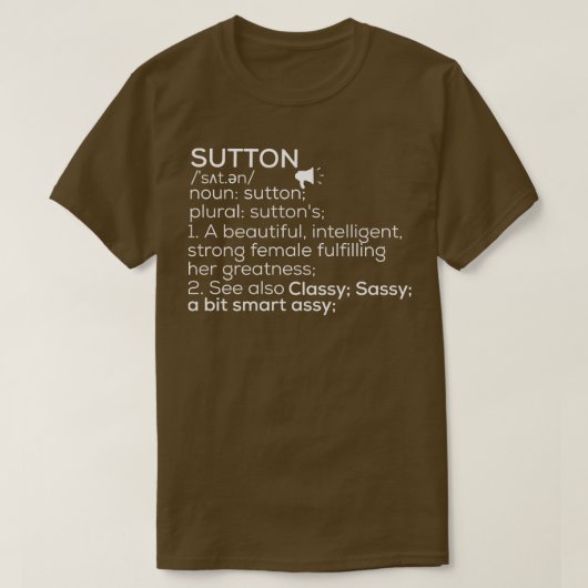 Sutton Naam Sutton Definitie Sutton Vrouwelijke Na T-shirt (Design voorkant)