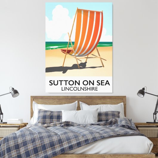 Sutton op Zee, naast de reisposter. Canvas Afdruk (Insitu (Slaapkamer))