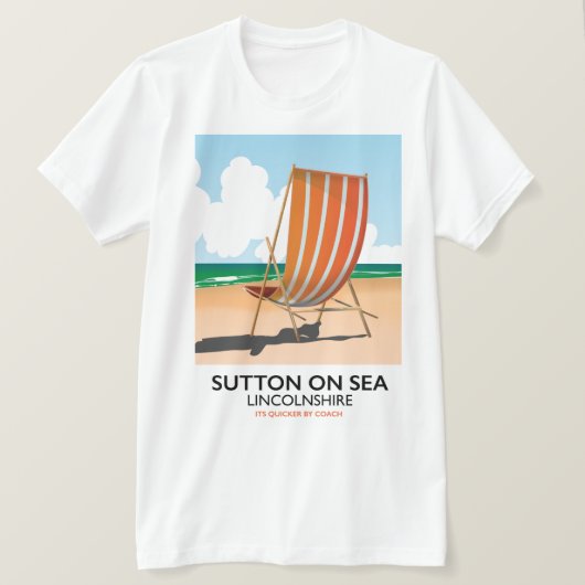 Sutton op Zee, naast de reisposter. T-shirt (Design voorkant)
