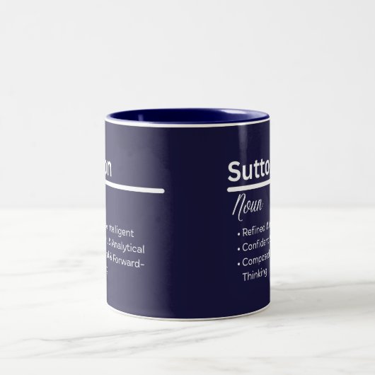 Sutton Personalized Name Coffee Mug Tweekleurige Koffiemok (Center)