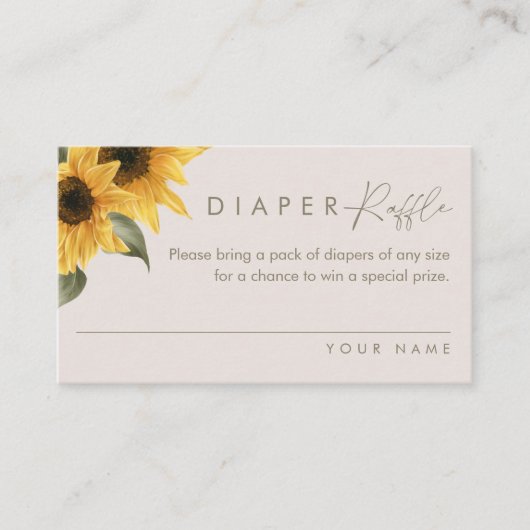 SUTTON Sunflower Diaper Raffle Ticket (set van 100 (Voorkant)