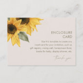 SUTTON Sunflower Enclosure Kaart, uitnodiging invu Informatiekaartje (Voorkant)
