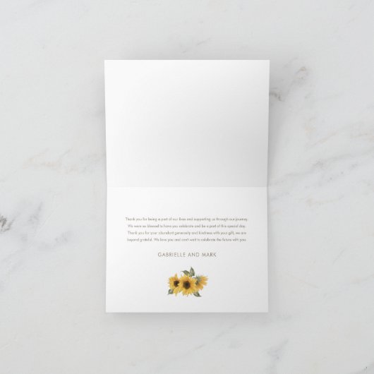 SUTTON Sunflower Hartelijk dank Bedankkaart (Binnen)