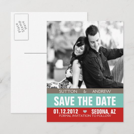 Sutton Wedding aangekondigd Aankondigingskaart (Voorkant / Achterkant)