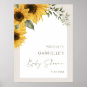 SUTTON Zonnebloem Baby shower bord schuimbord Poster (Voorkant)
