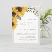 SUTTON Zonnebloem Baby shower Kaart (Staand voorkant)