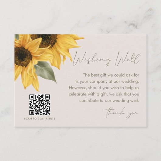 SUTTON Zonnebloem die goed, huwelijksfonds wenst Informatiekaartje (Voorkant)