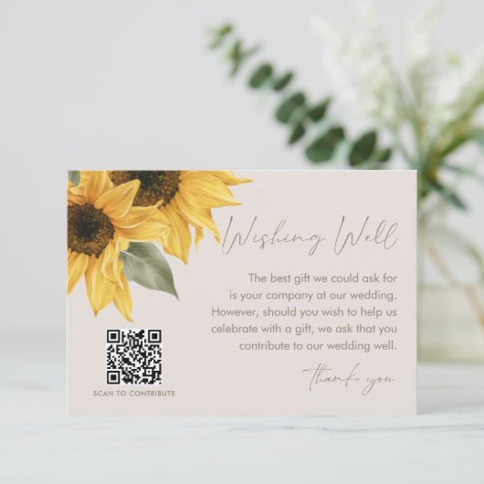 SUTTON Zonnebloem die goed, huwelijksfonds wenst Informatiekaartje (Staand voorkant)