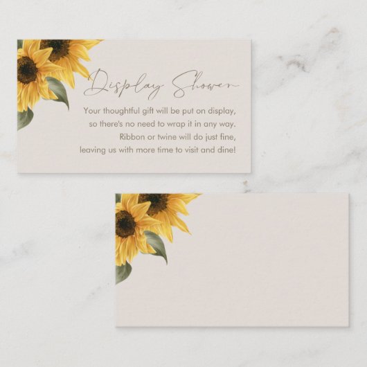 SUTTON Zonnebloem Display Douche Behuizing Kaart (Voorkant / Achterkant)