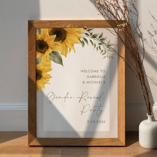 SUTTON Zonnebloem Geslacht Onthullen Partij Poster