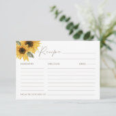 SUTTON Zonnebloem Receptkaart  Informatiekaartje (Staand voorkant)