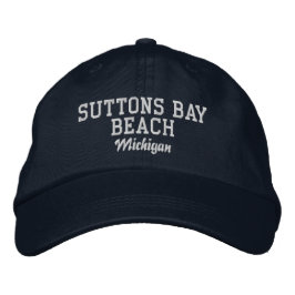 Suttons Bay Beach Michigan Baseball Hat Geborduurde Pet