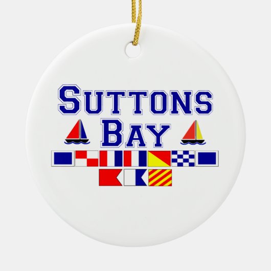 Suttons Bay, MI - Nautical Flag Spelling Keramisch Ornament (Voorkant)