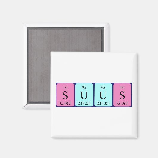 Suus periodiek table name magnet (Voorkant / Achterkant)