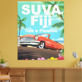 Suva, Fiji vintage vakantieposter Canvas Afdruk (Insitu (Woonkamer))