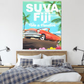 Suva, Fiji vintage vakantieposter Canvas Afdruk (Insitu (Slaapkamer))