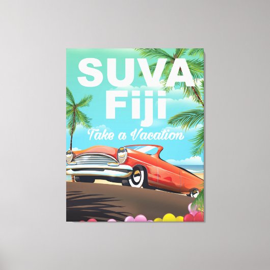 Suva, Fiji vintage vakantieposter Canvas Afdruk (Voorkant)