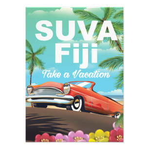 Suva, Fiji vintage vakantieposter Foto Afdruk