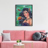 Suvarna mermaid art van Renee L. Lavoie Canvas Afdruk (Insitu (Woonkamer))