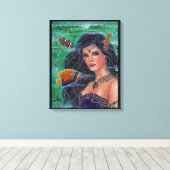 Suvarna mermaid art van Renee L. Lavoie Canvas Afdruk (Insitu (Houten vloer))