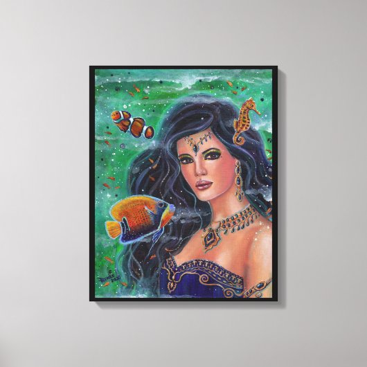 Suvarna mermaid art van Renee L. Lavoie Canvas Afdruk (Voorkant)