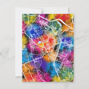 Suwon-si Zuid-Korea Stadsplattegrond Briefkaart