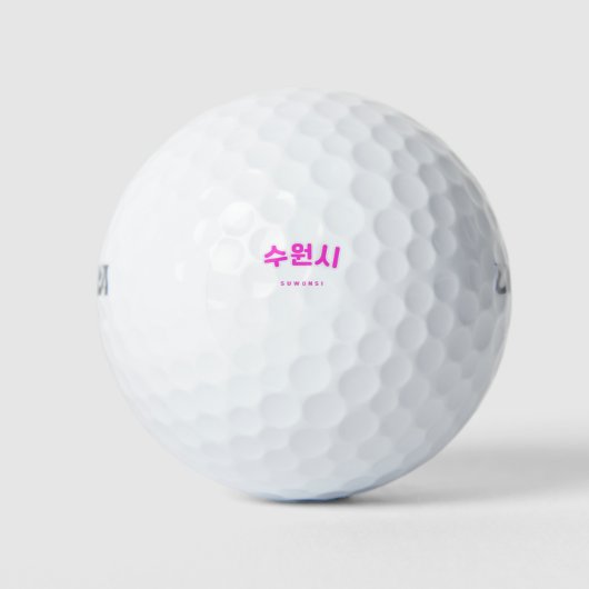 Suwonsi Pink Zuid-Korea Hangul Golfballen (Voorkant)