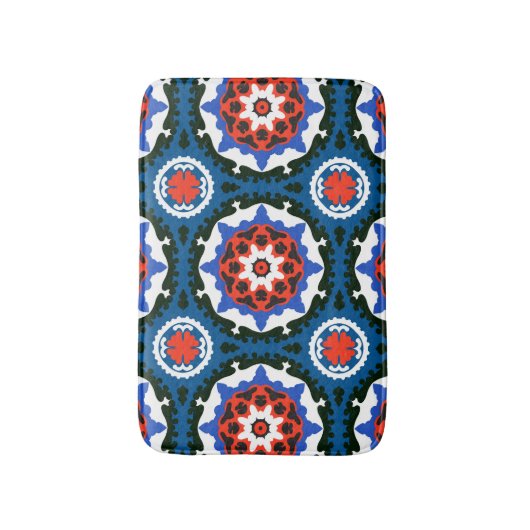 Suzani patroon met blote versiering badmat (Voorkant Verticaal)