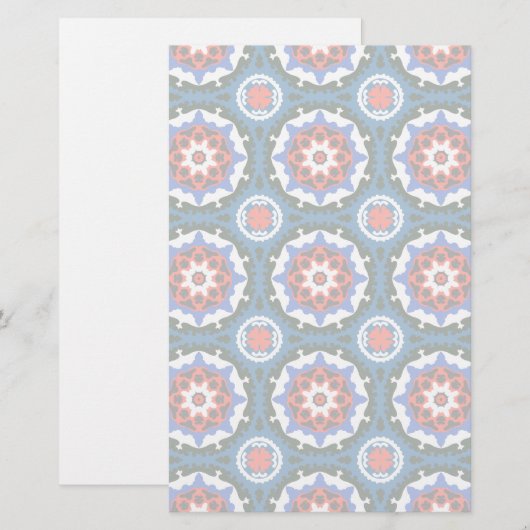 Suzani patroon met blote versiering briefpapier (Voorkant / Achterkant)