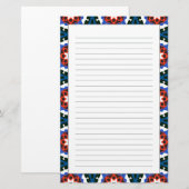 Suzani patroon met blote versiering briefpapier (Voorkant / Achterkant)