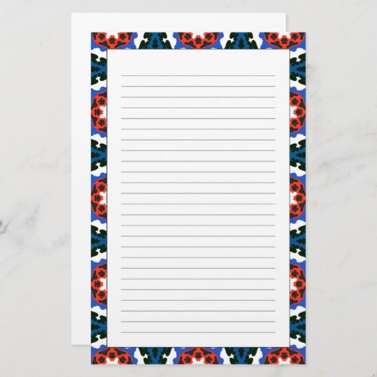 Suzani patroon met blote versiering briefpapier (Voorkant / Achterkant)