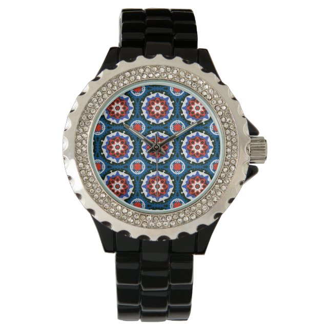 Suzani patroon met blote versiering horloge (Voorkant)