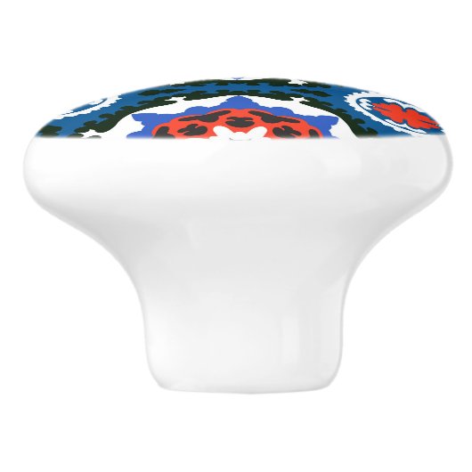 Suzani patroon met blote versiering keramische knop (Zijkant)