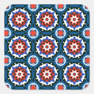 Suzani patroon met blote versiering vierkante sticker