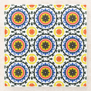 Suzani Pattern Glazen Onderzetter
