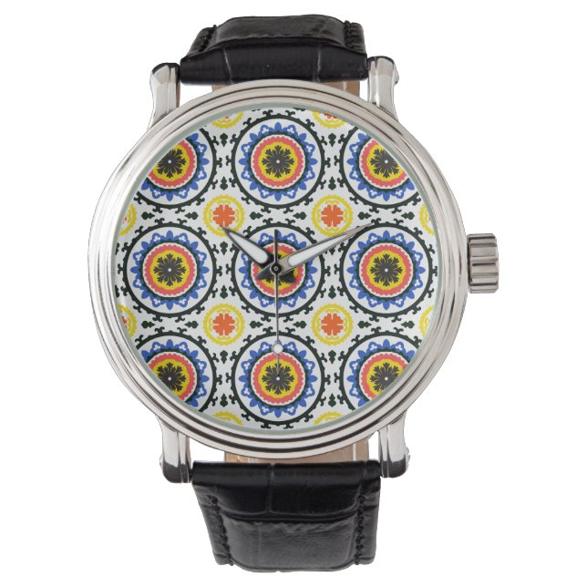 Suzani Pattern Horloge (Voorkant)