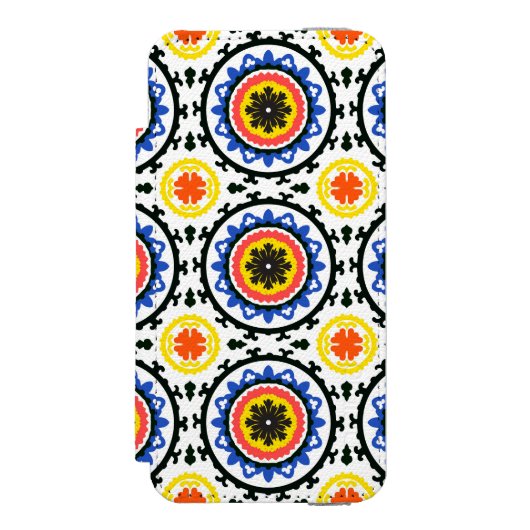 Suzani Pattern Incipio iPhone Portemonnee Hoesje (Voorkant Agenda)