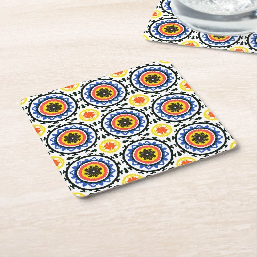 Suzani Pattern Kartonnen Onderzetters (Schuin)