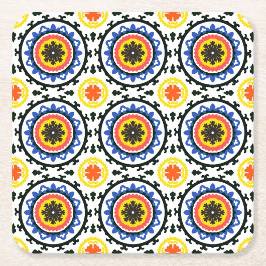 Suzani Pattern Kartonnen Onderzetters (Voorkant)
