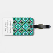 Suzani Pattern met Uzbek and Kazakse Motifs Bagagelabel (Achterkant horizontaal)