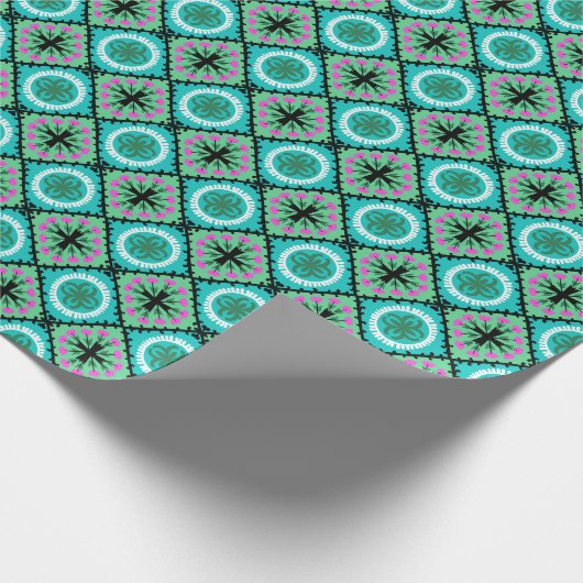 Suzani Pattern met Uzbek and Kazakse Motifs Cadeaupapier (Hoek)