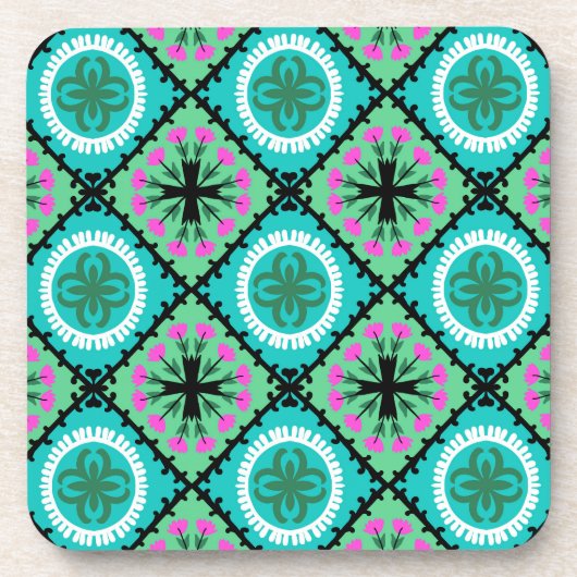 Suzani Pattern met Uzbek and Kazakse Motifs Drankjes Onderzetter (Voorkant)