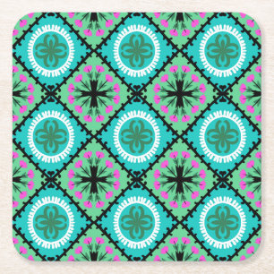 Suzani Pattern met Uzbek and Kazakse Motifs Kartonnen Onderzetters