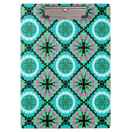 Suzani Pattern met Uzbek and Kazakse Motifs Klembord (Voorkant)