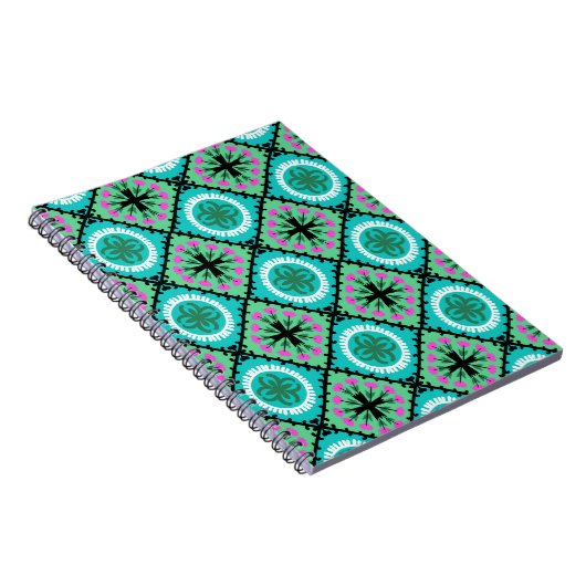 Suzani Pattern met Uzbek and Kazakse Motifs Notitieboek (Rechterzijde)
