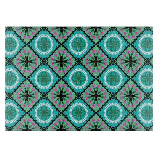 Suzani Pattern met Uzbek and Kazakse Motifs Snijplank (Voorkant)