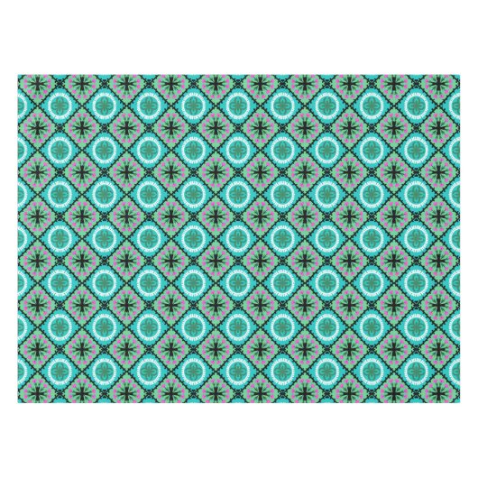 Suzani Pattern met Uzbek and Kazakse Motifs Tafelkleed (Voorkant (Horizontaal))