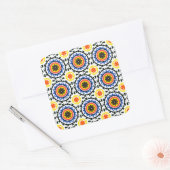 Suzani Pattern Vierkante Sticker (Envelop)