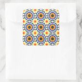 Suzani Pattern Vierkante Sticker (Tas)