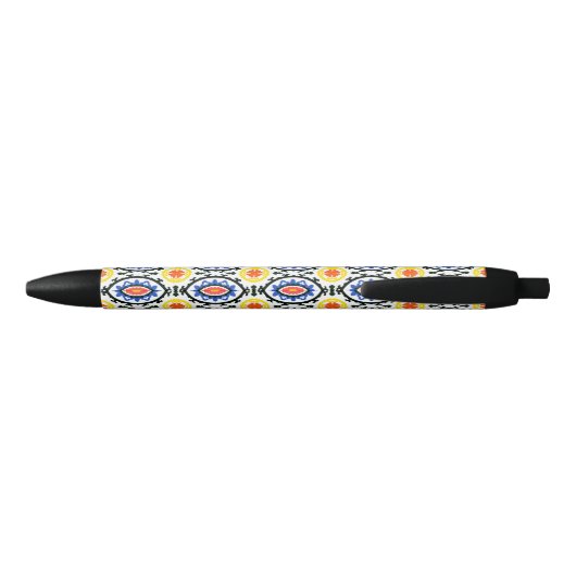 Suzani Pattern Zwarte Inkt Pen (Achterkant)